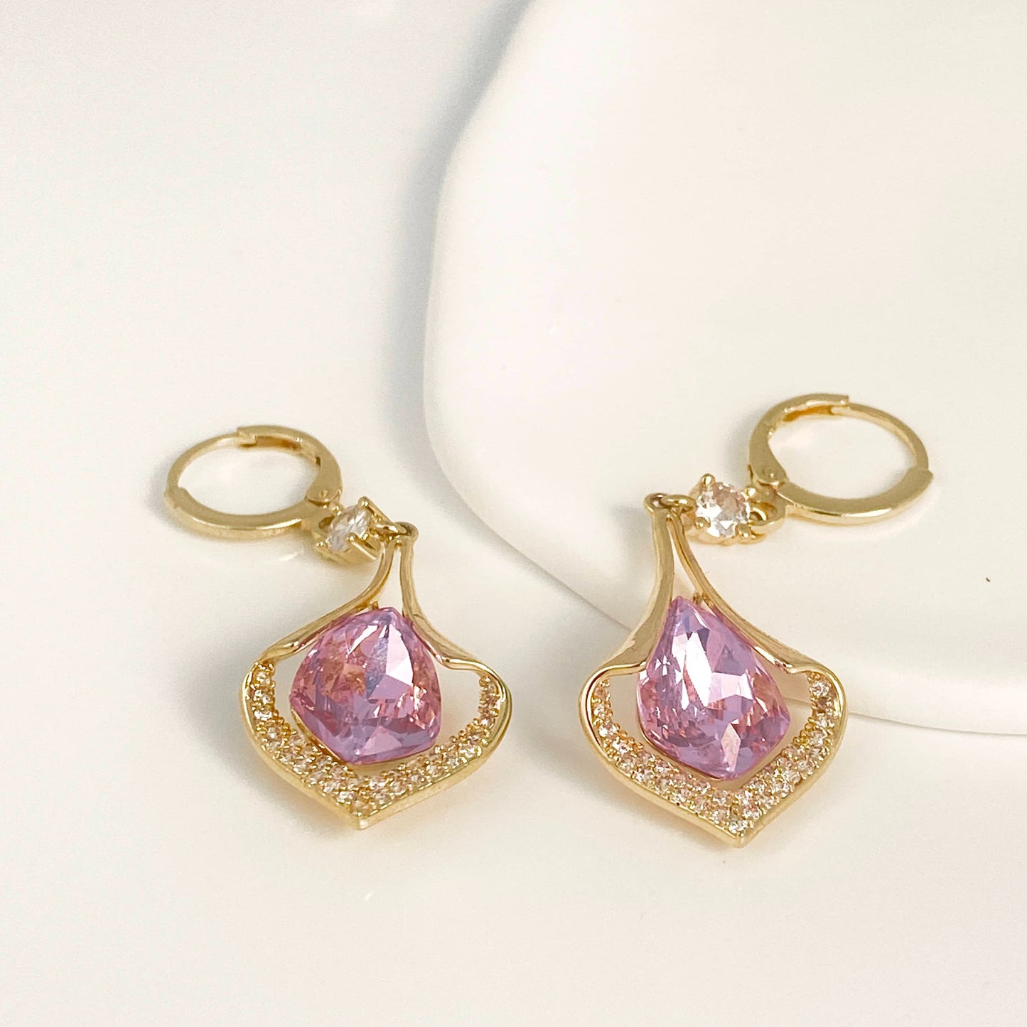 Dreamy Purple Rhombus-shaped Earrings