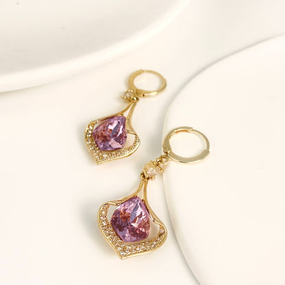 Dreamy Purple Rhombus-shaped Earrings