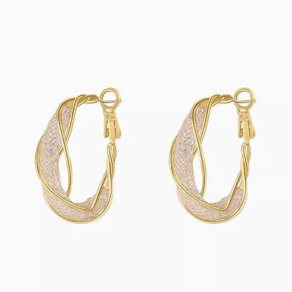 Crystal Twirl Hoops