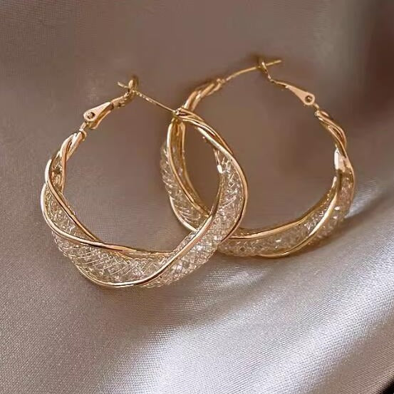 Crystal Twirl Hoops